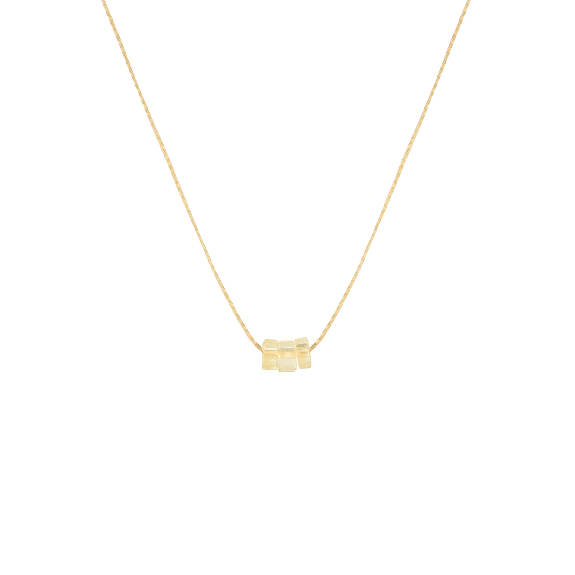 November Birthstone Make A Wish Necklace with Three Citrine Gems