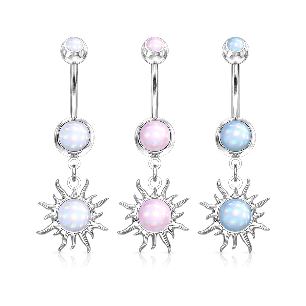 Moonstone Sun Glitter Belly Dangle 14g