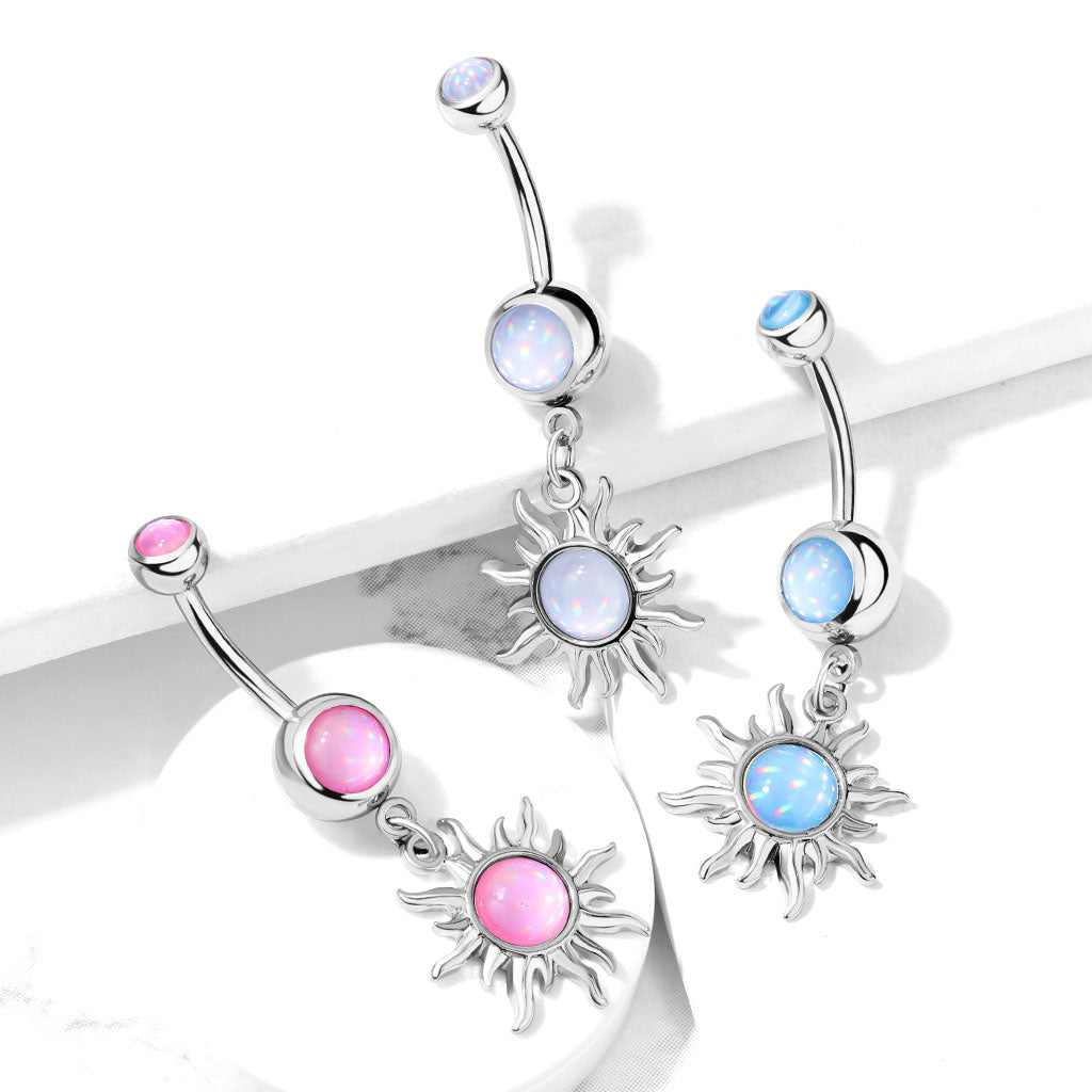 Moonstone Sun Glitter Belly Dangle 14g