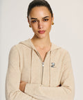 Women's Snoopy Tennis Signature Cashmere Cropped Zip Up Hoodie