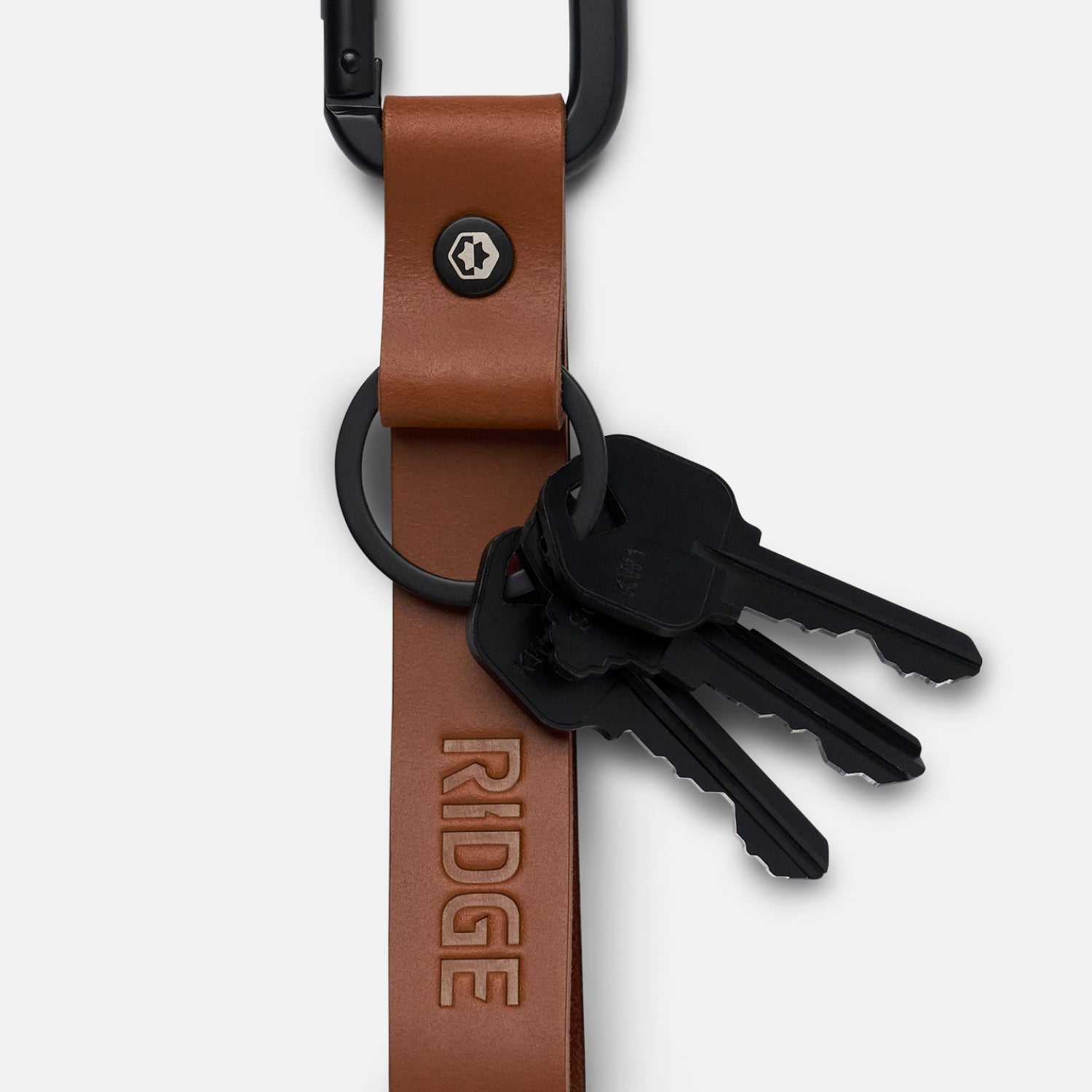 Ridge Keychain - Tobacco Brown Leather
