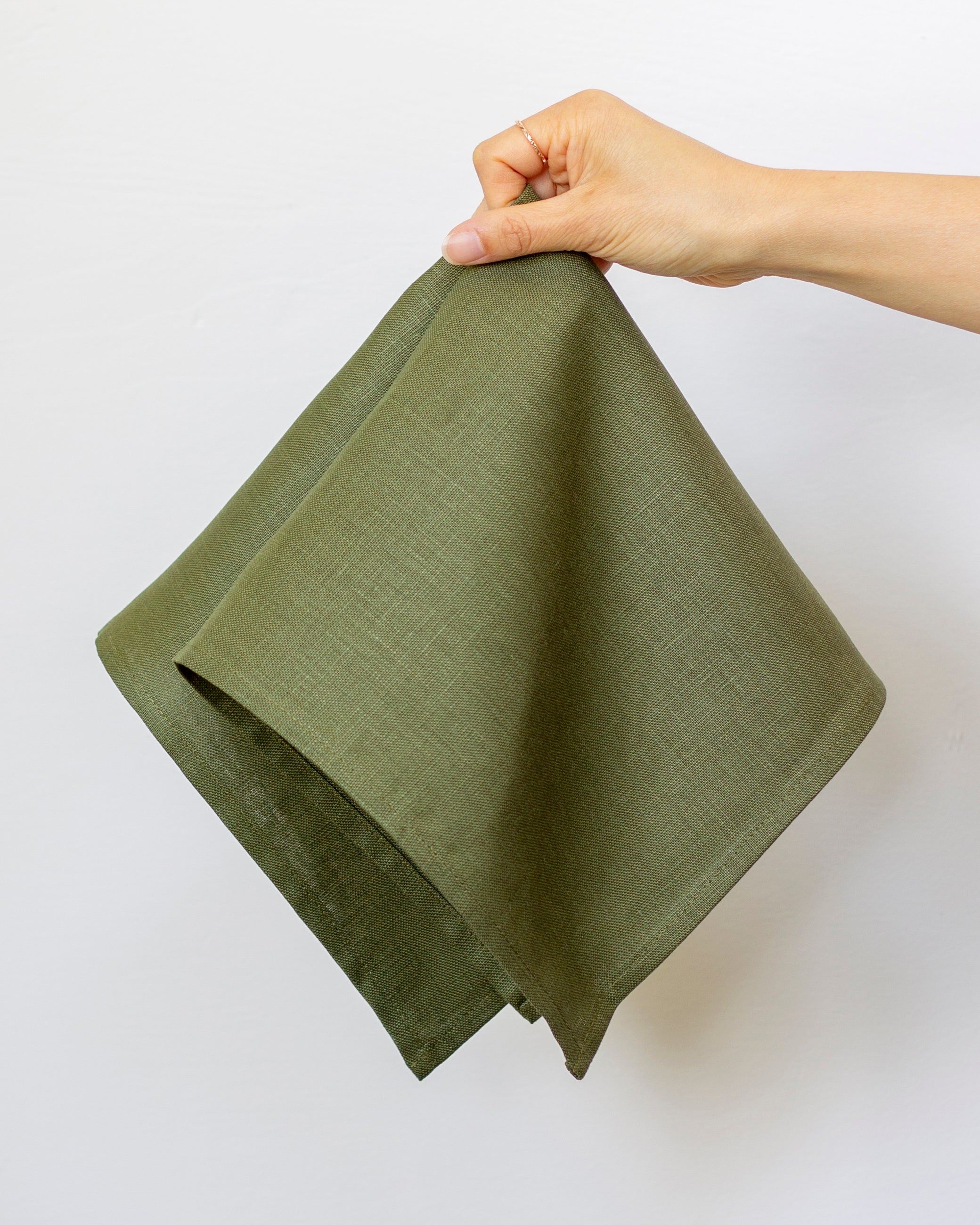 Linen Napkins in Olive - Set of 4