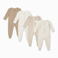 Neutral Clever Zip Sleepsuit 4 Pack