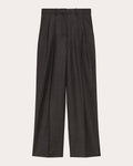 Pleated Wool-Flannel Wide-Leg Pants