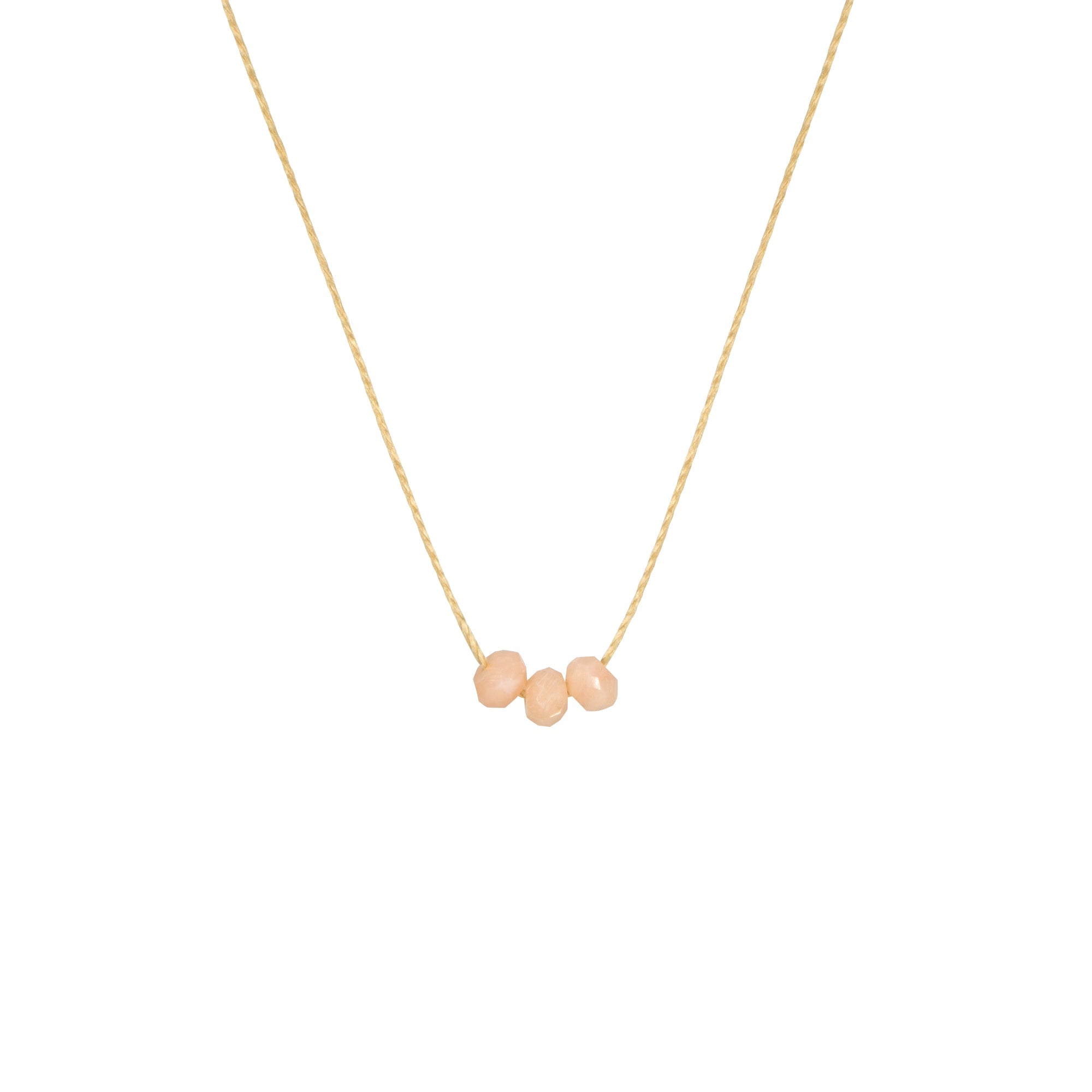 October Birthstone Make A Wish Necklace with Three Pink Opals