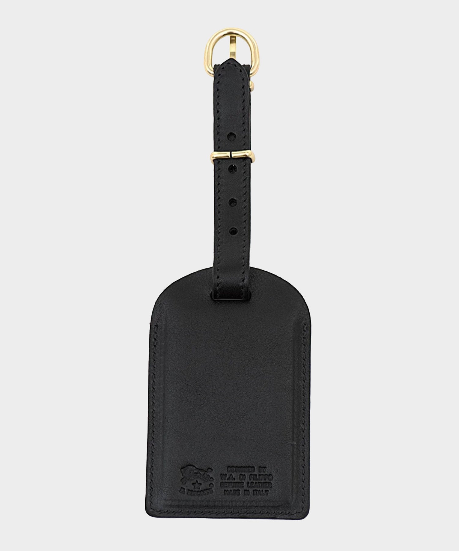 Il Bisonte Leather Luggage Tag in Black