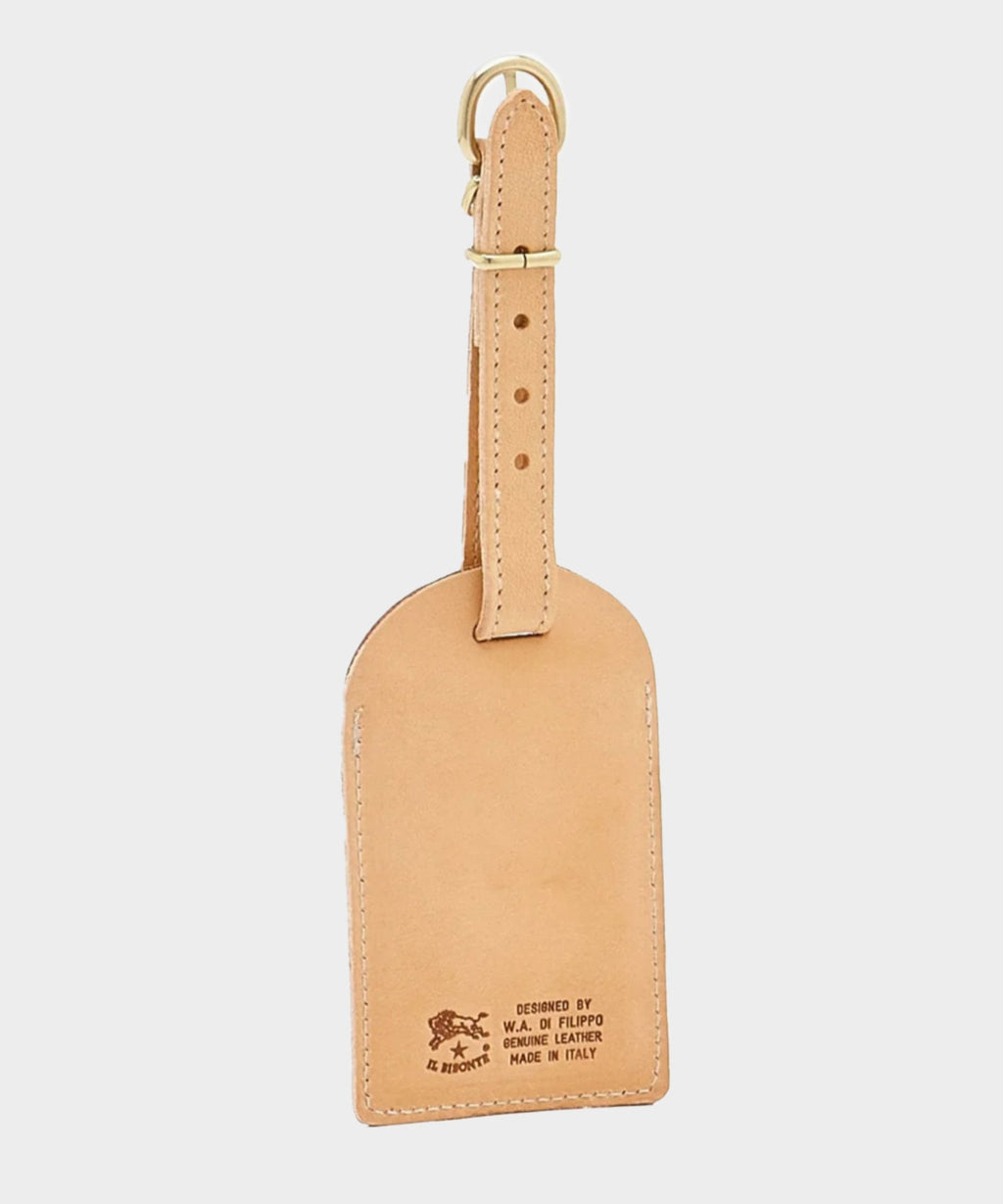 Il Bisonte Leather Luggage Tag in Natural