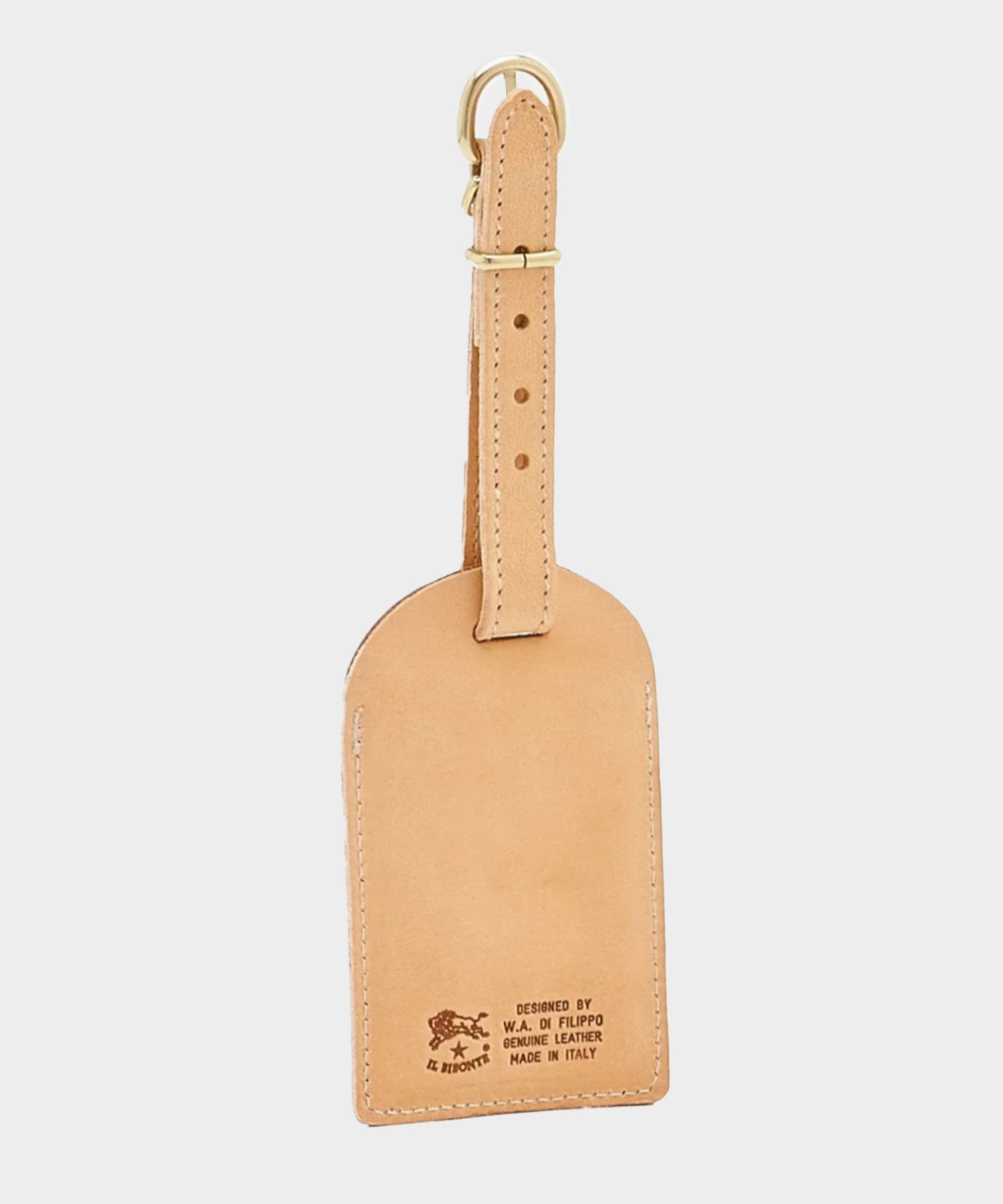 Il Bisonte Leather Luggage Tag in Natural