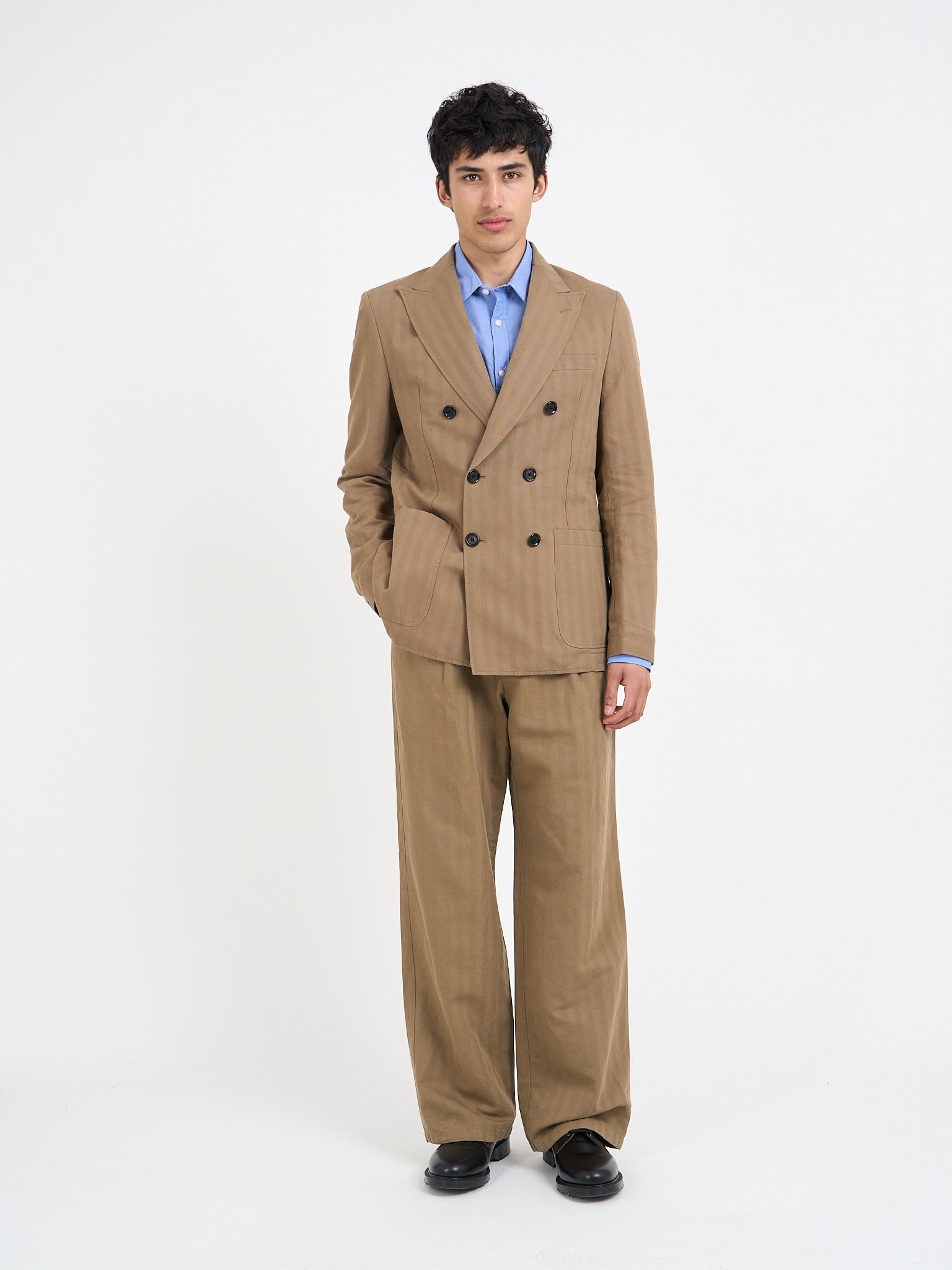 Sadler Beige Double Breasted Suit