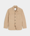 Italian Cashmere Shirt Jacket in Camel