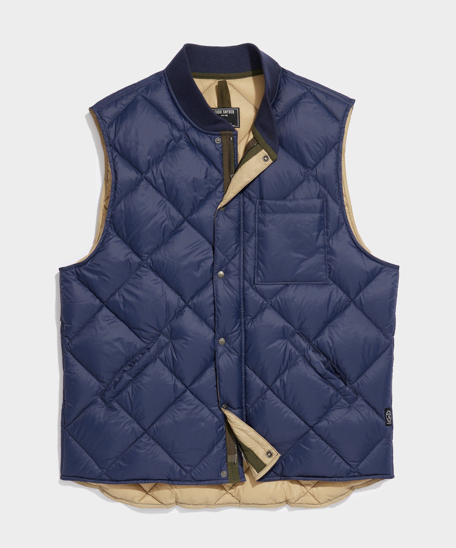 *Holding for F23* Italian Quilted Nylon Liner Vest in Navy