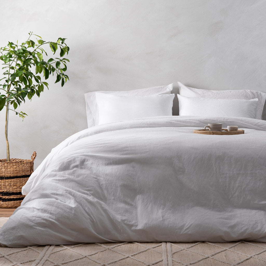 Optic White Linen Cotton Duvet Cover
