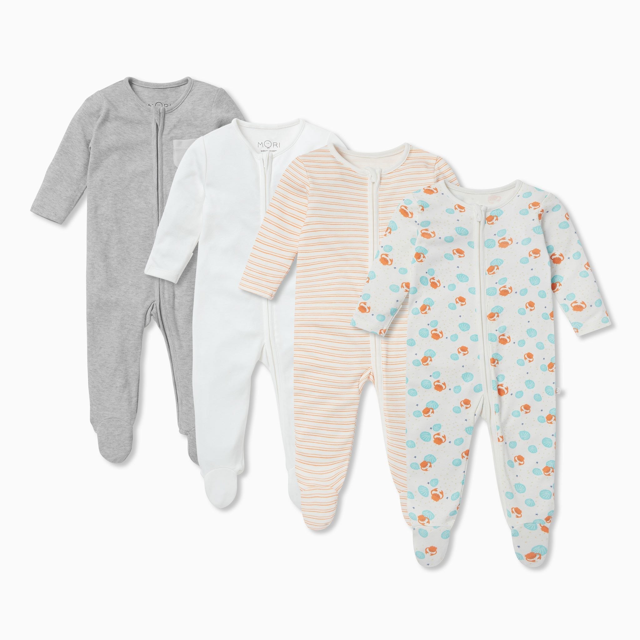 Ocean Zip Sleepsuit 4 Pack