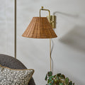 Tapered Rattan Swivel Plug-In Sconce