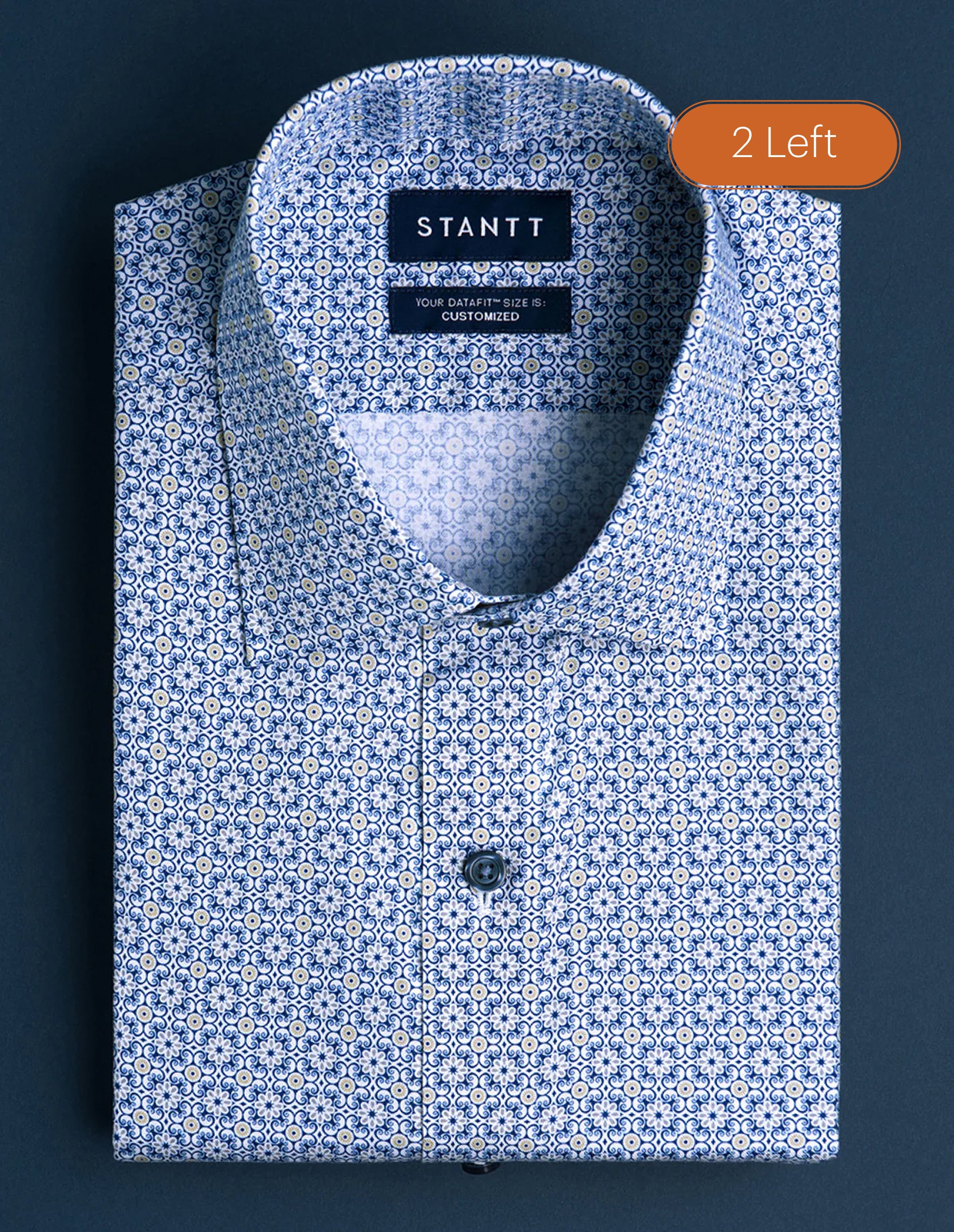 Olive and Navy Square Geo Print