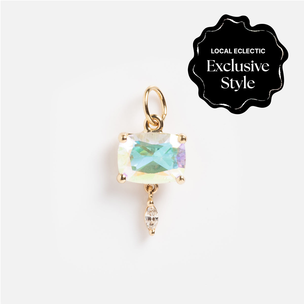 One of a Kind 14k Angel Aura and Diamond Dangle Charm