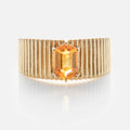 Solid Gold Citrine Bold Fluted Cigar Band