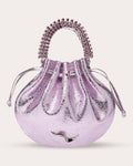 Ayla Crystal-Embellished Metallic Crackled-Leather Tote