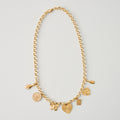Stationary Brass Charm Necklace