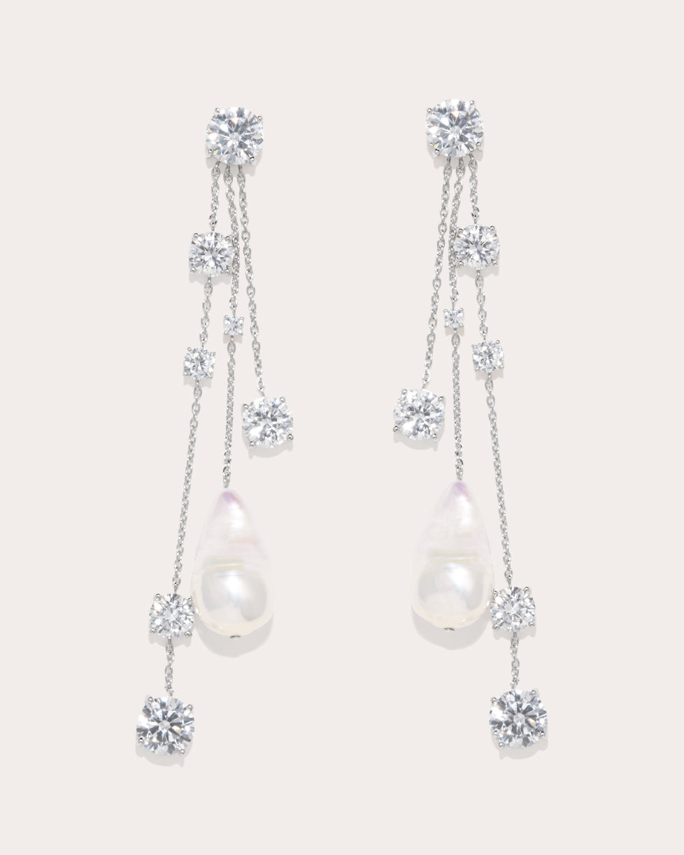 Pearl & Zirconia 'Bonafide Madness' Drop Earrings