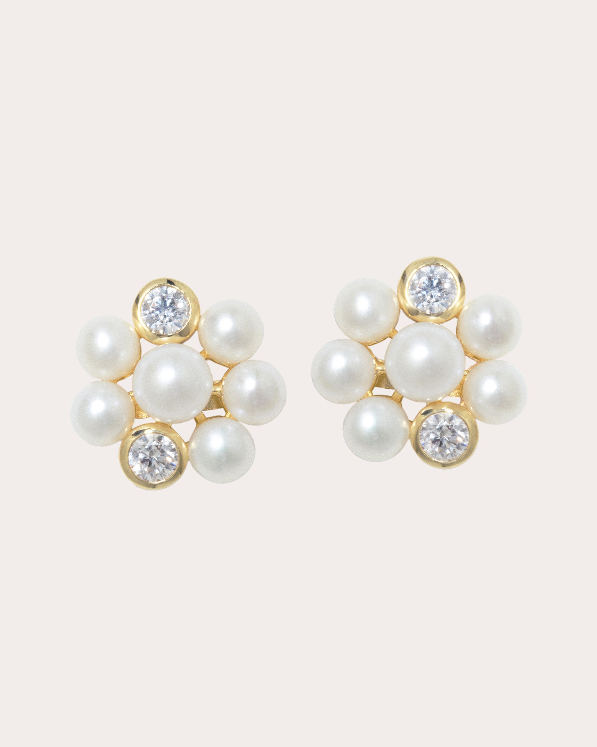 Lightdrops 18K Gold-Plated Pearl and Cubic Zirconia Stud Earrings