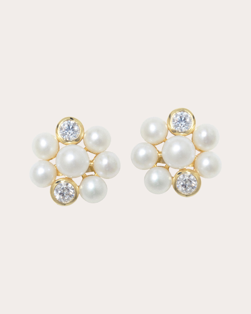 Lightdrops 18K Gold-Plated Pearl and Cubic Zirconia Stud Earrings