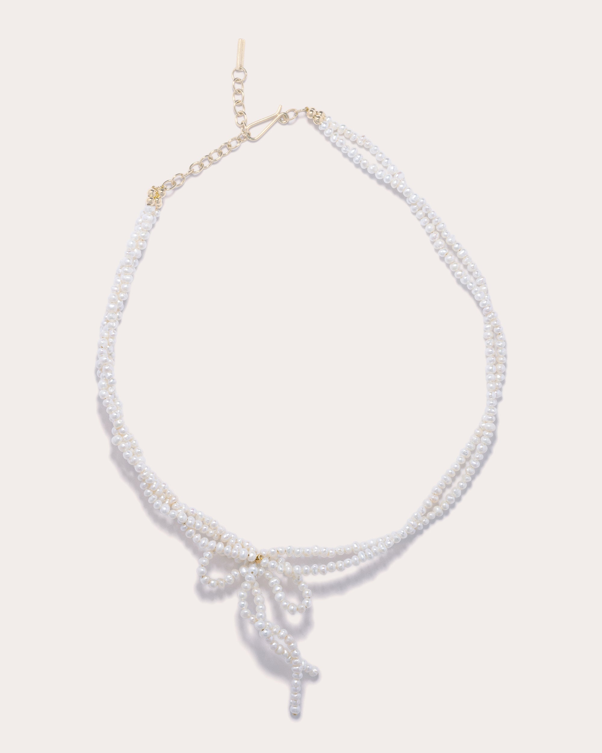 Freshwater Pearl Twisted Bow Necklace