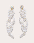 Pearl & Cubic Zirconia Twisted Drop Earrings