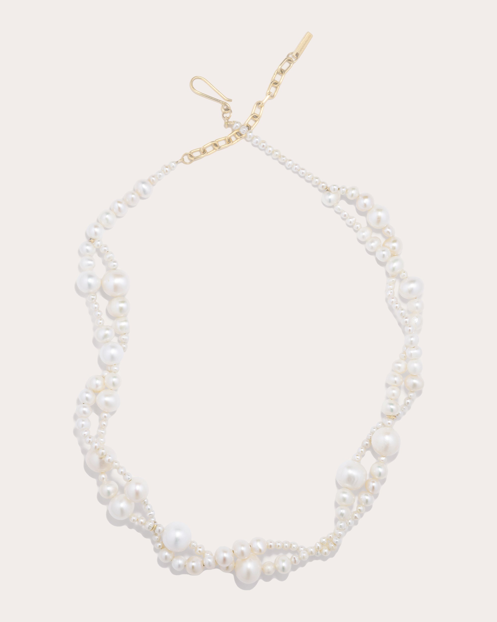 Twisted 18K Gold Vermeil Pearl Necklace