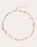 Float Gold-Plated Pearl and Cubic Zirconia Necklace