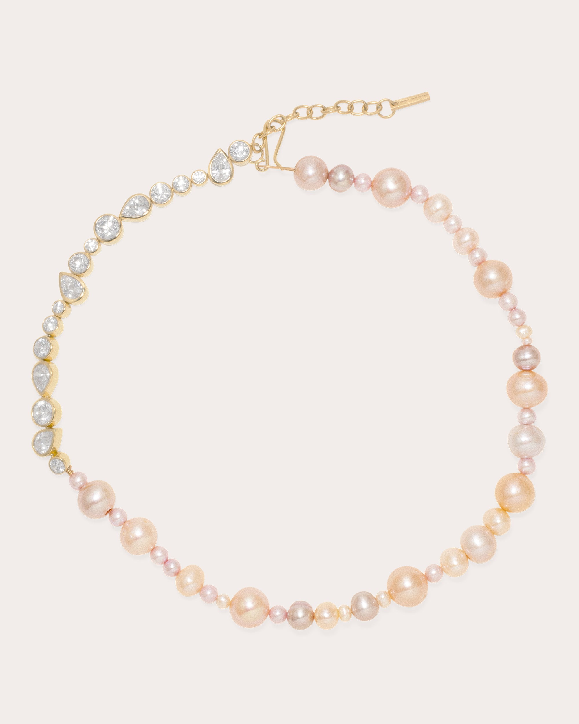 Float Gold-Plated Pearl and Cubic Zirconia Necklace