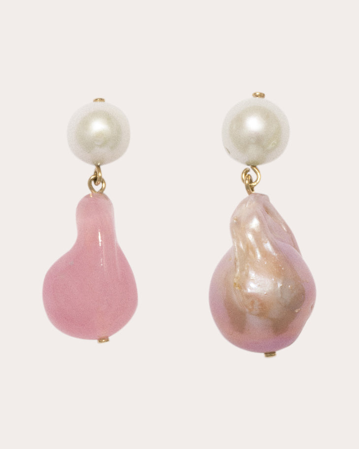 Nebula 18K Gold-Plated Silver Pearl and Resin Earrings