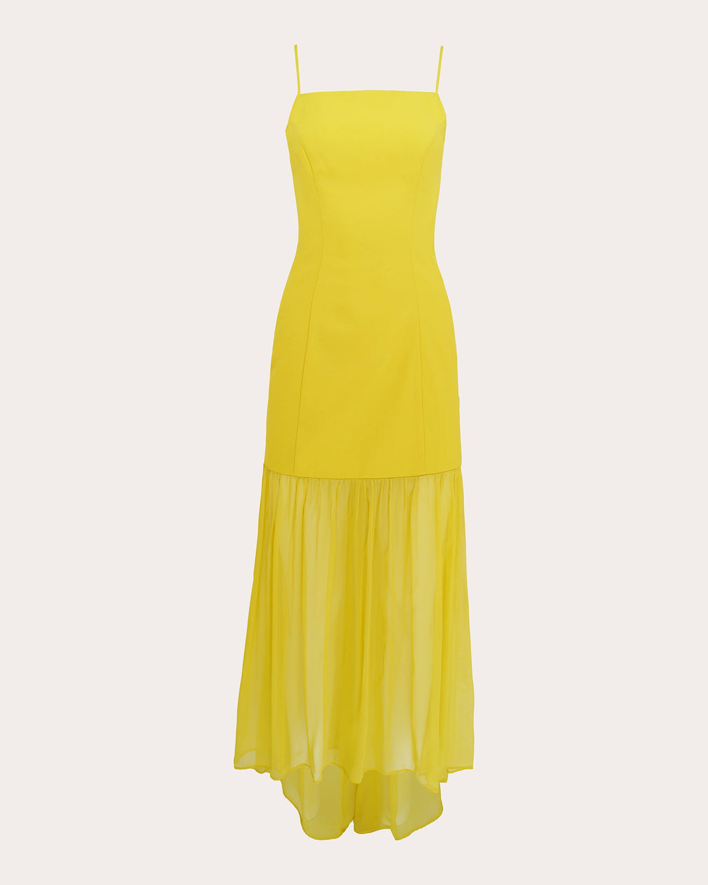 Paloma Satin Chiffon Combo Midi Dress