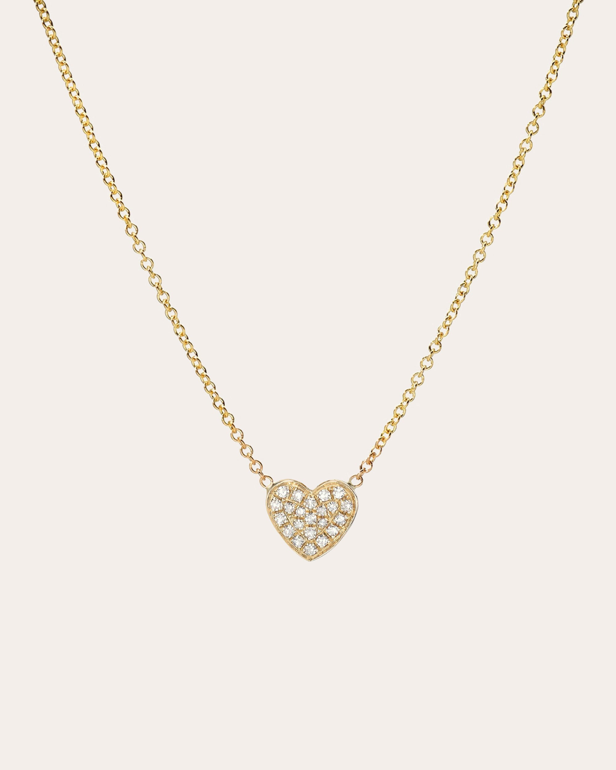 Diamond & 14k Gold Heart Pendant Necklace