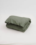 Percale Double Duvet Cover Queen in Olive Green