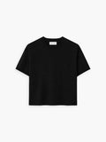 Women's Travel Merino Drop Shoulder Cropped Tee - Black