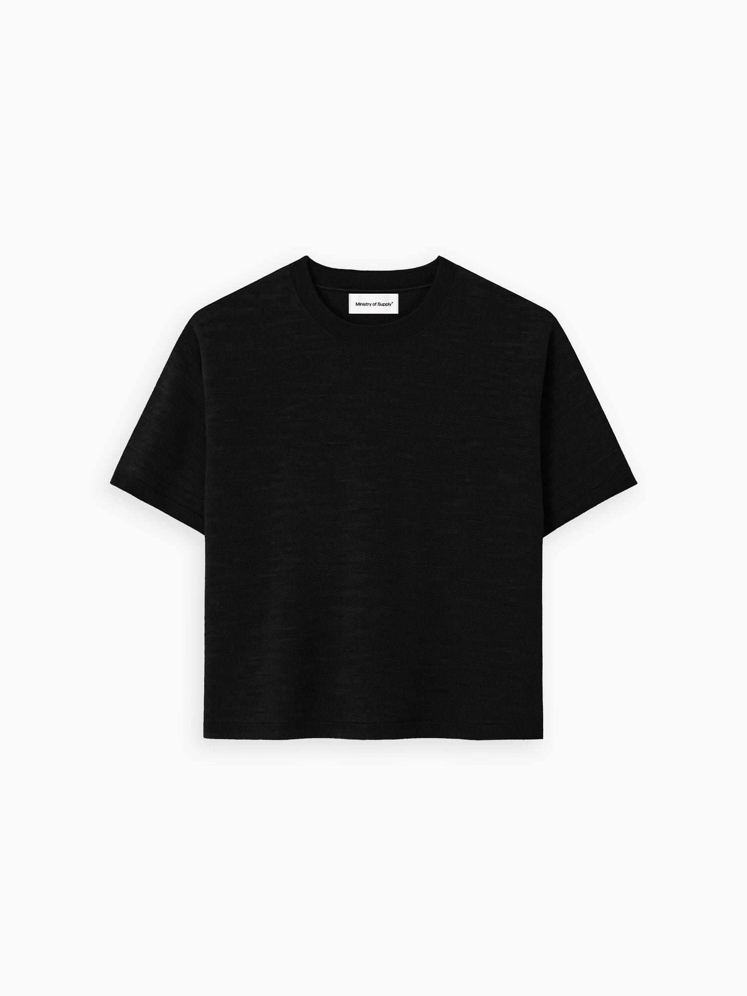 Women's Travel Merino Drop Shoulder Cropped Tee - Black