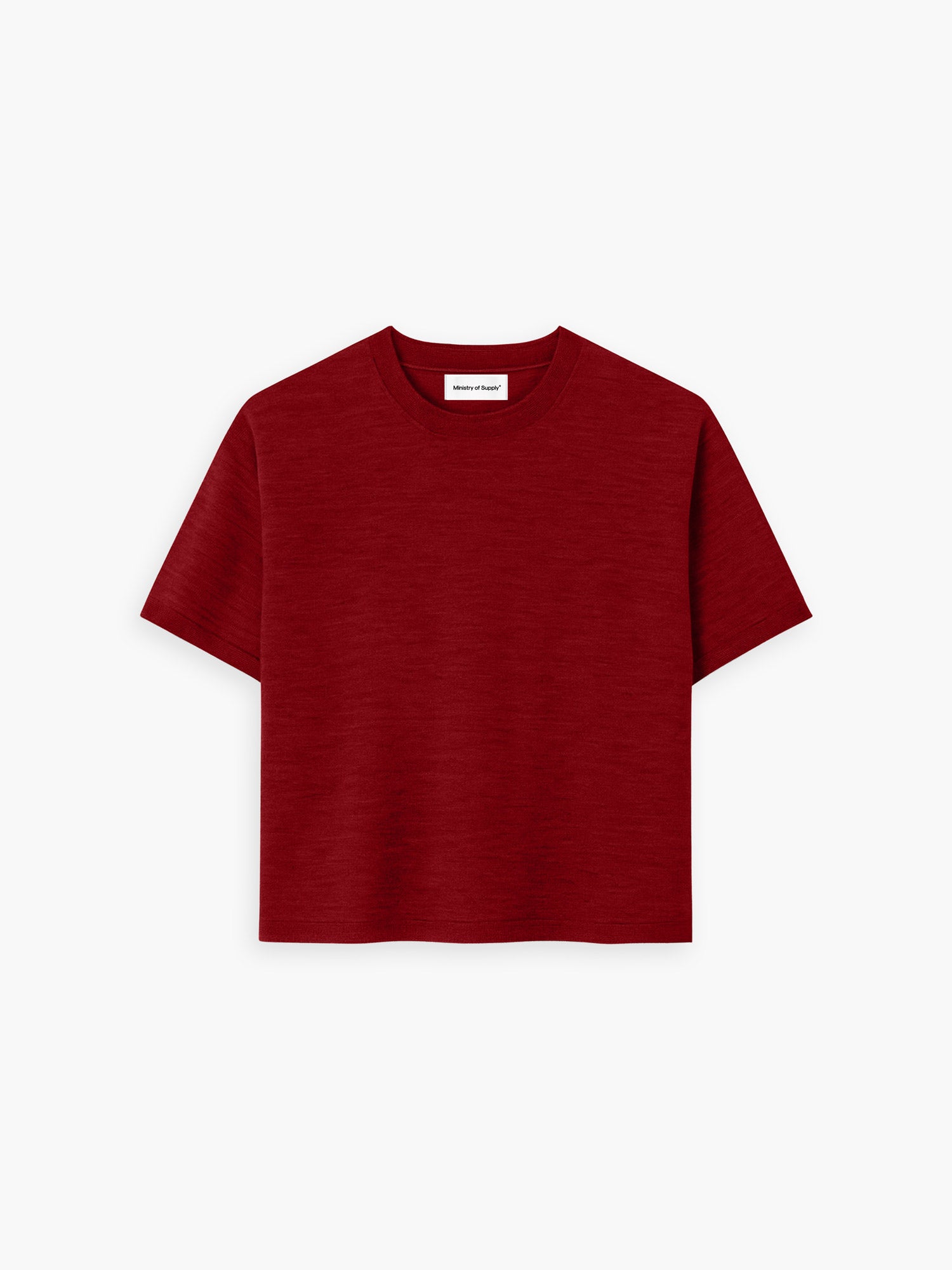 Women's Travel Merino Drop Shoulder Cropped Tee - Deep Red