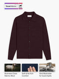 Men's Travel Merino Overshirt - Merlot