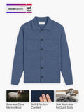 Men's Travel Merino Overshirt - Denim Blue