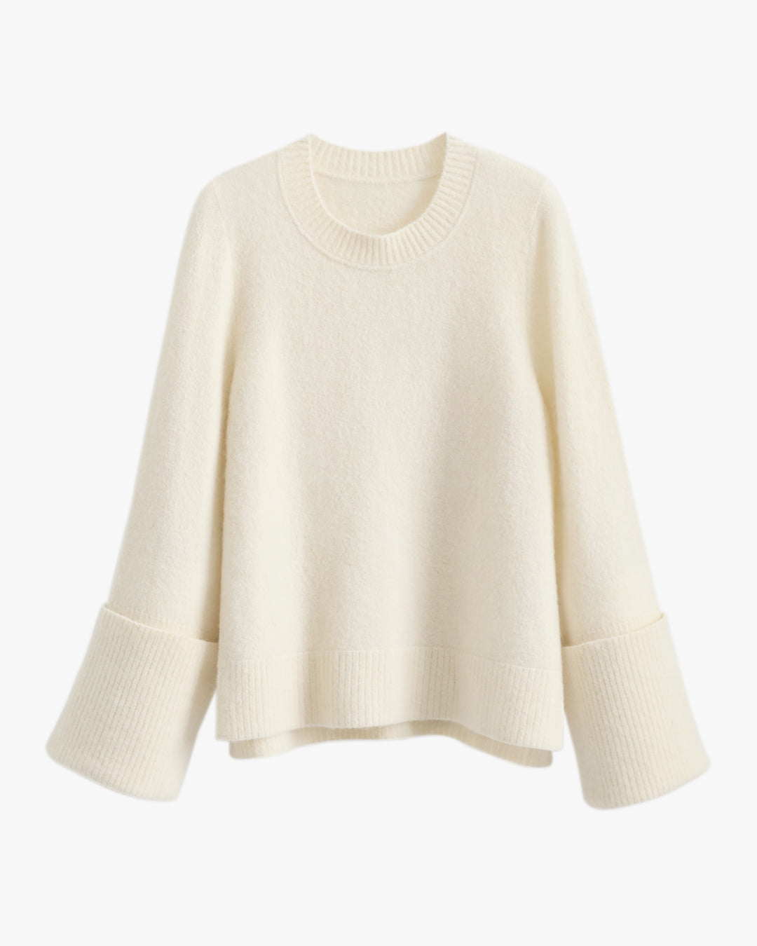 Alpaca Wool Rolled Cuff Sweater