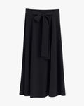 Silk Belted Midi Skirt