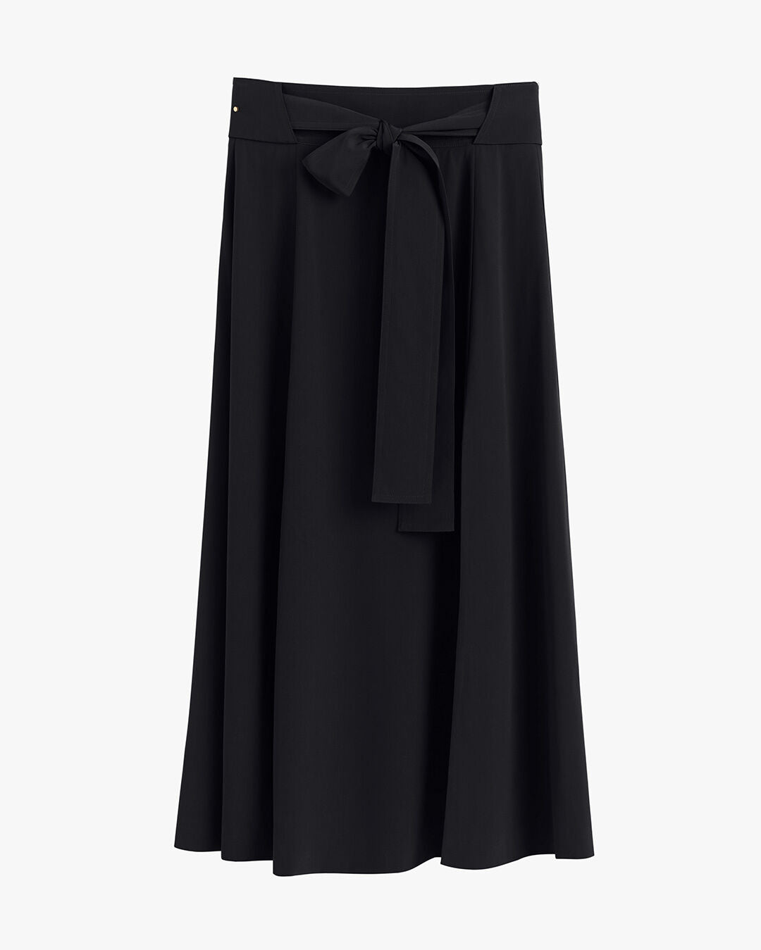 Silk Belted Midi Skirt