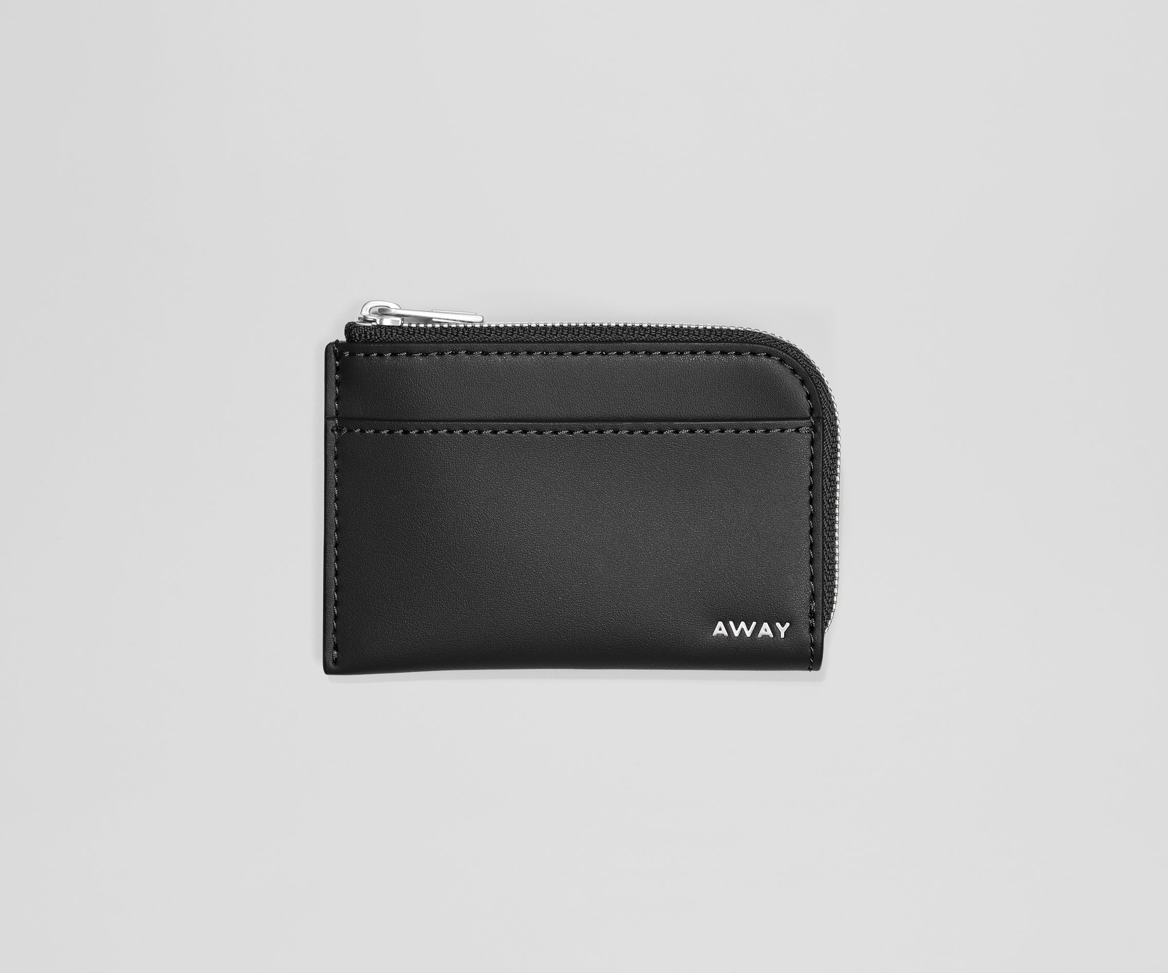 Zip Card Case in Jet Black