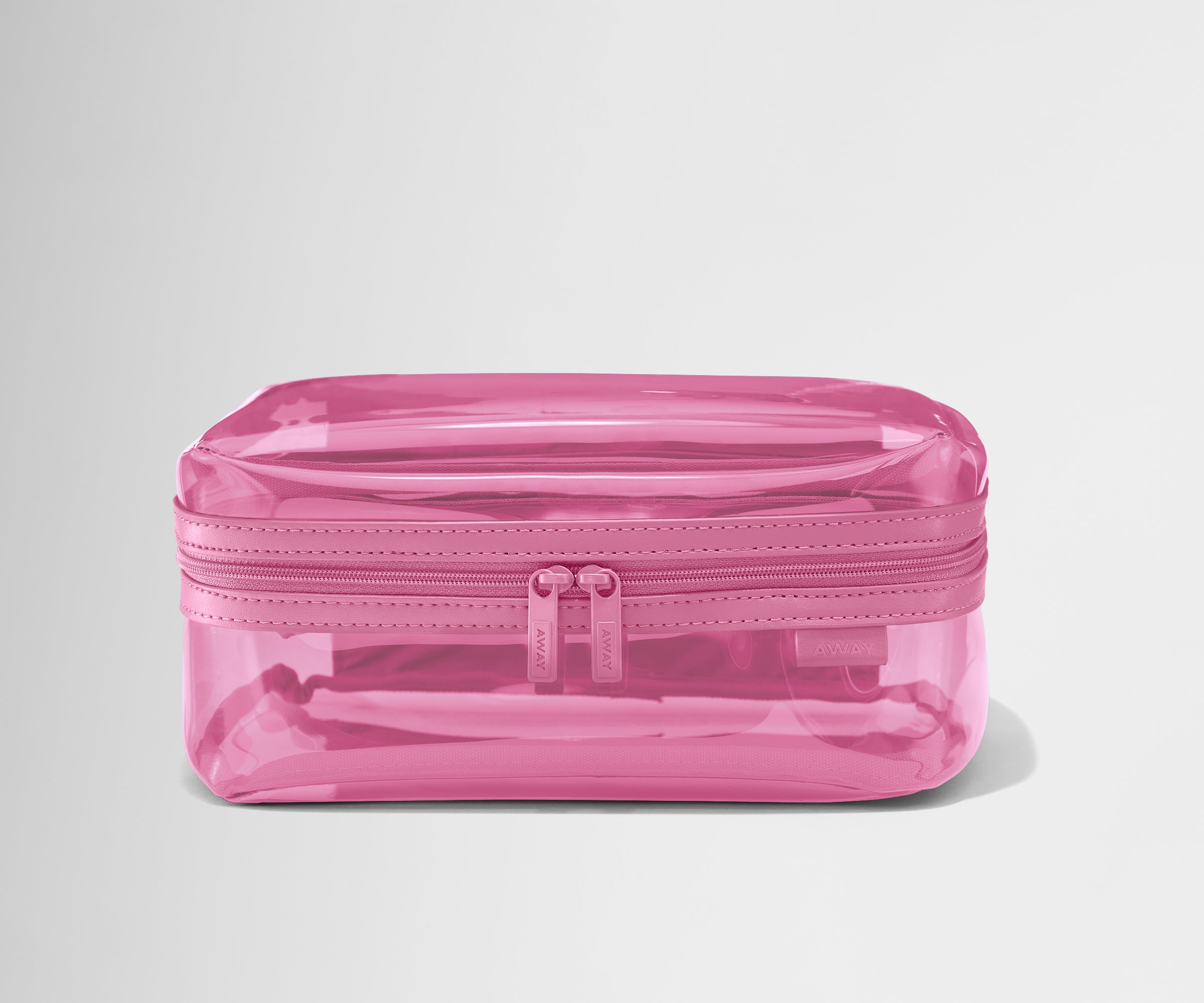 Clear Toiletry Bag in Translucent Pink