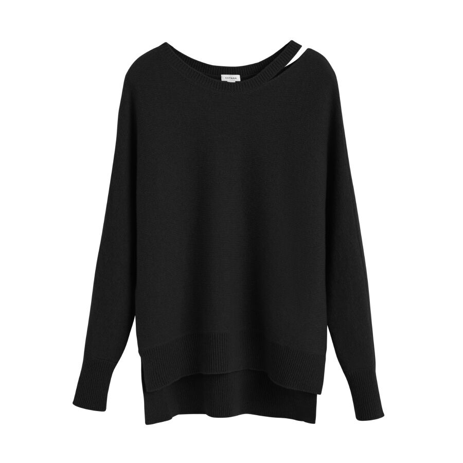 Recycled Cashmere Split-Neck Sweater