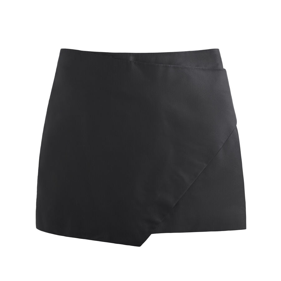 Leather Paneled Mini Skirt