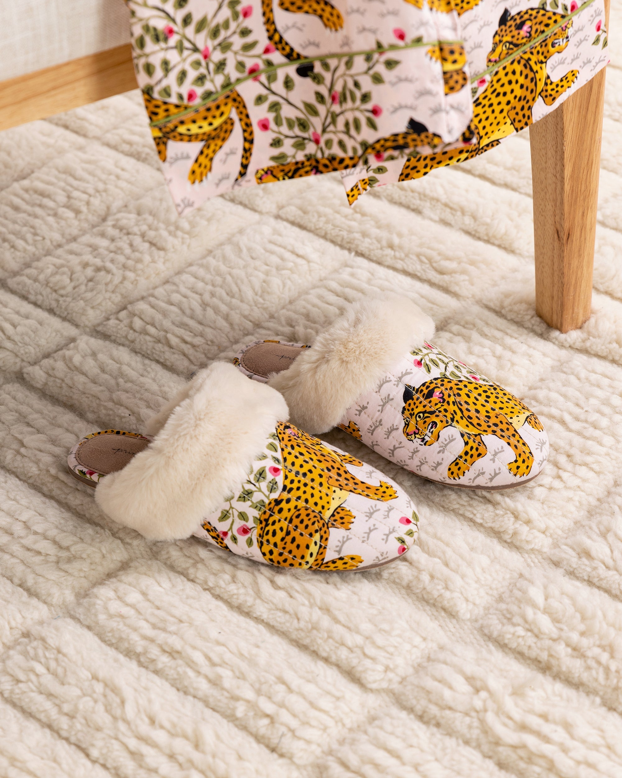 Bagheera - Quilted Faux Fur Slippers - Ink