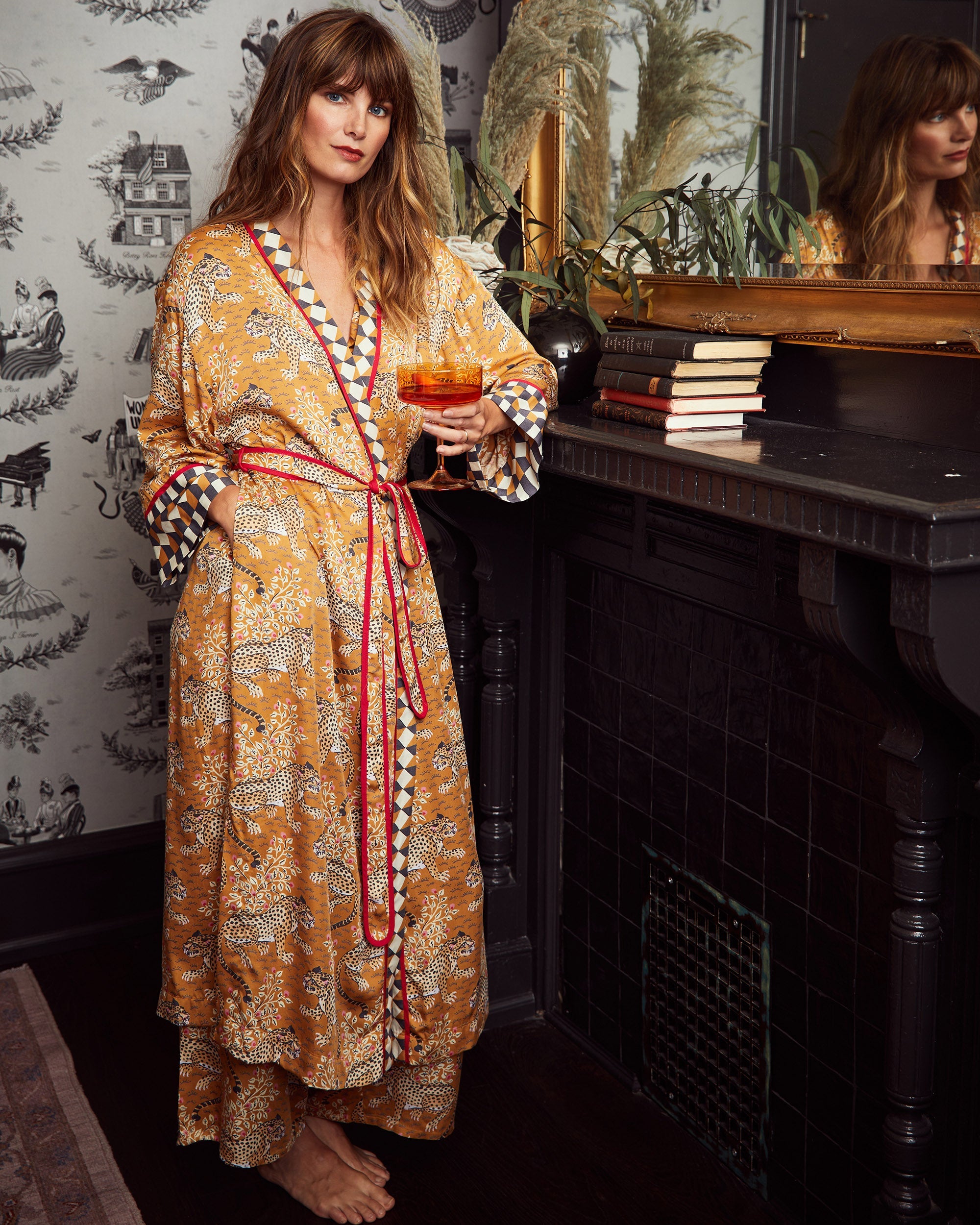 Bagheera - Eco Satin Robe - Tobacco