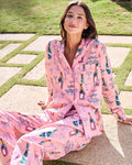 Champagne Tower - Long PJ Set - Peach Fizz